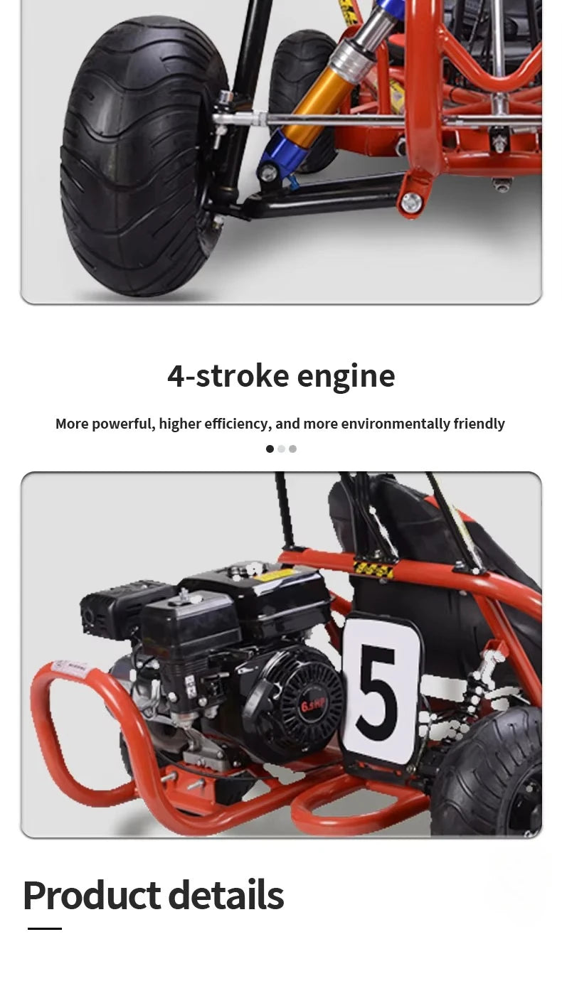 Adult High-Speed Go-Kart | 196cc 4-Stroke 6.5HP High-Torque