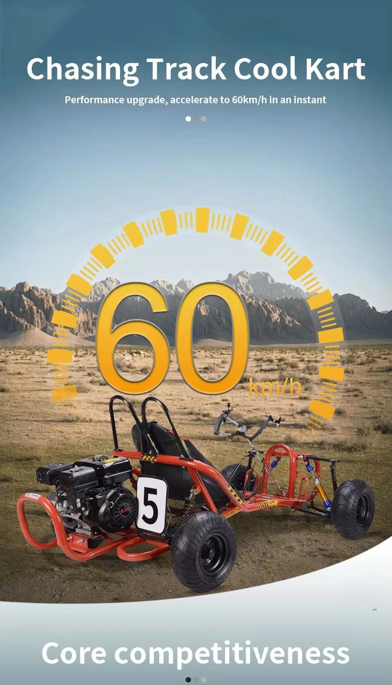 Adult High-Speed Go-Kart | 196cc 4-Stroke 6.5HP High-Torque