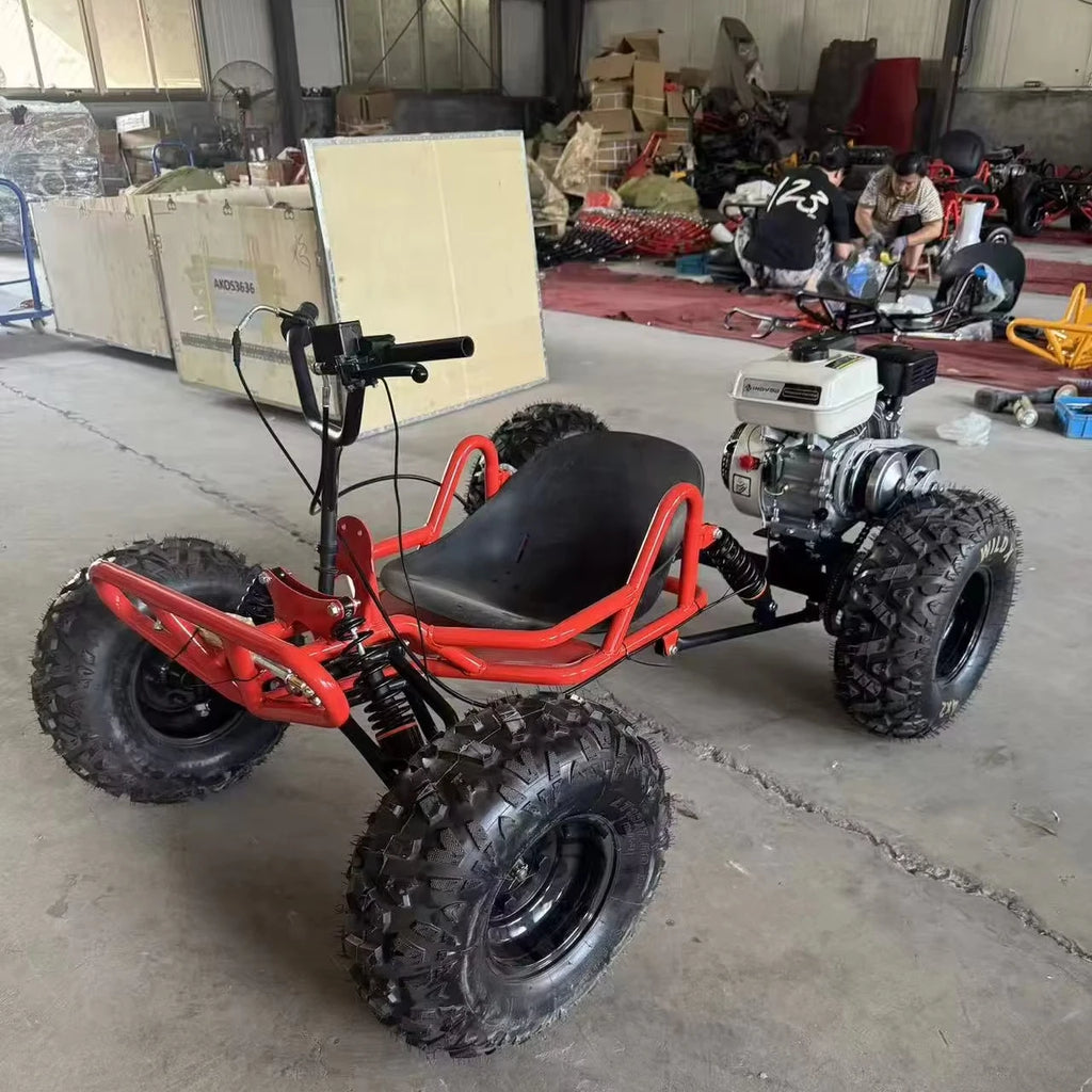 212CC 4 Stroke Pedal Go Kart All-Terrain Off-Road Fuel-Powered Outdoor Drifting Vehicle for Adults & Children 70km/h Max Speed