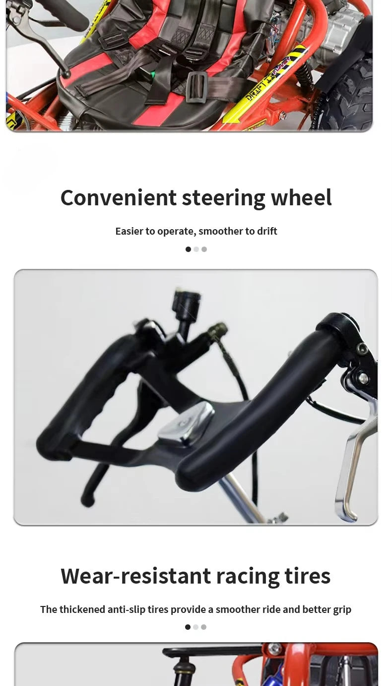 Adult High-Speed Go-Kart | 196cc 4-Stroke 6.5HP High-Torque