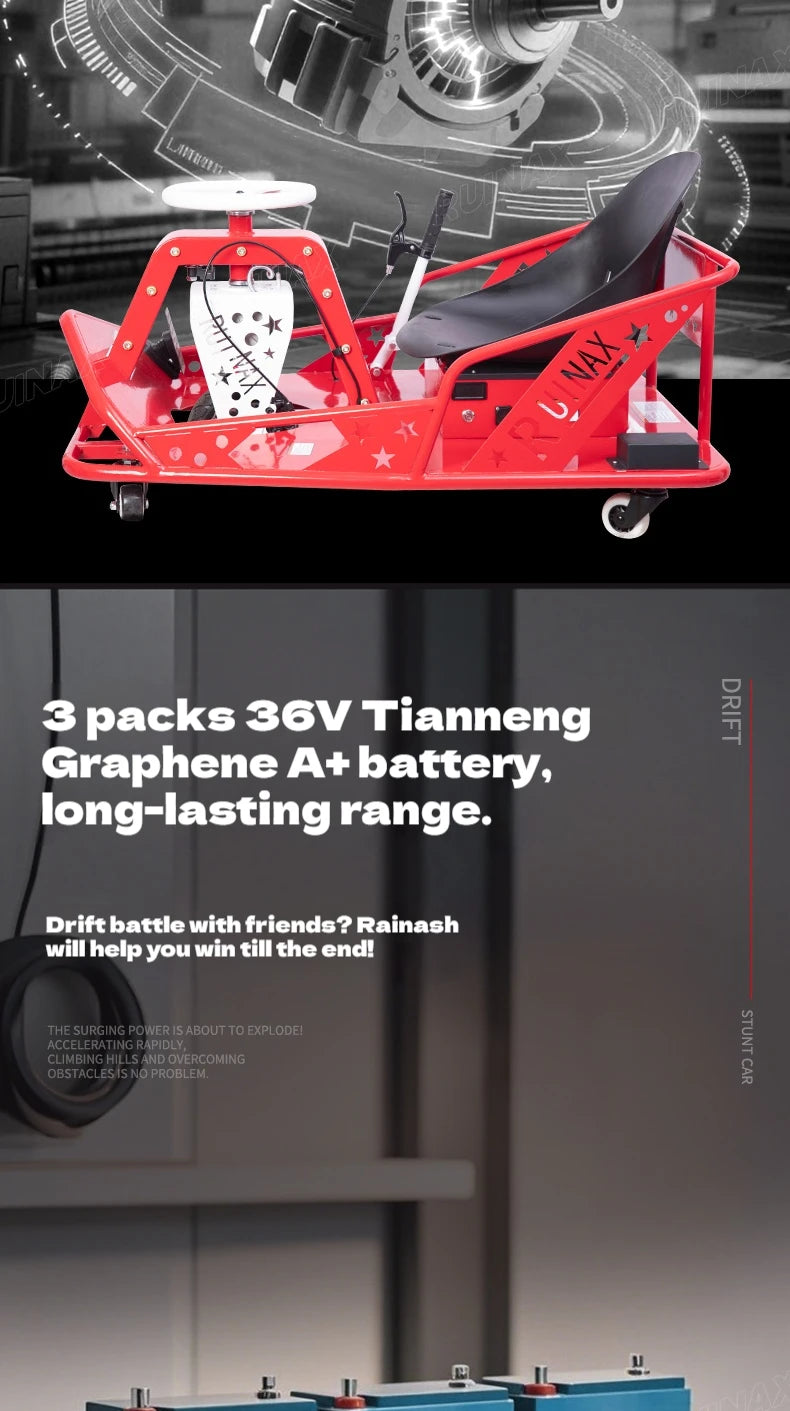 Electric High-Power Drift Stunt Go-Kart for Kids & Adults