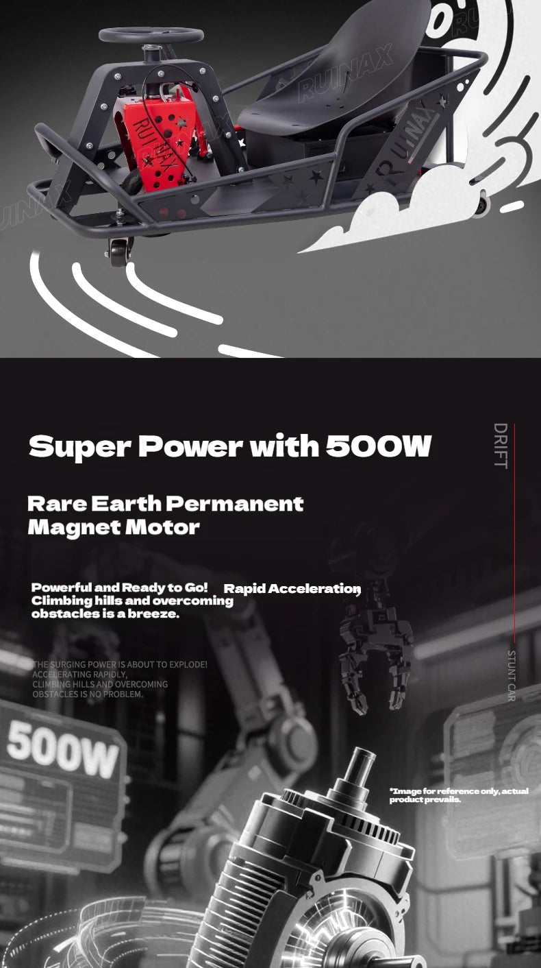 Electric High-Power Drift Stunt Go-Kart for Kids & Adults