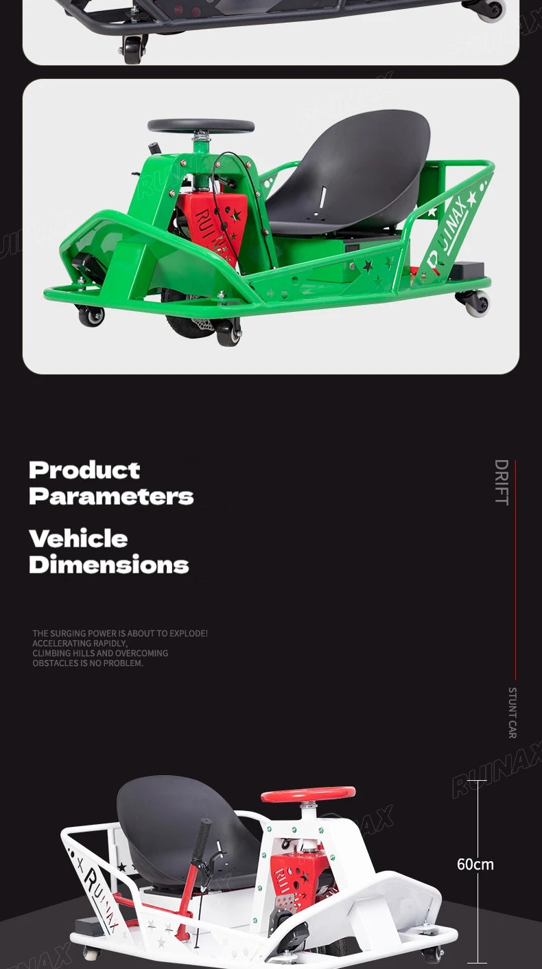Electric High-Power Drift Stunt Go-Kart for Kids & Adults
