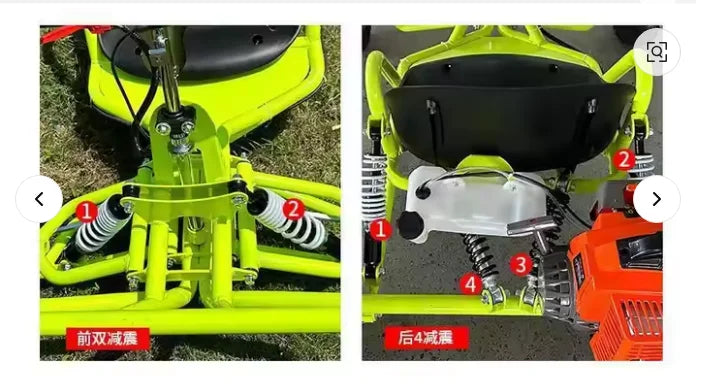 Adult Off-road Kart 90CC/212CC Gas Power Two-stroke 6inch 10inch Tire Four-wheel Kart